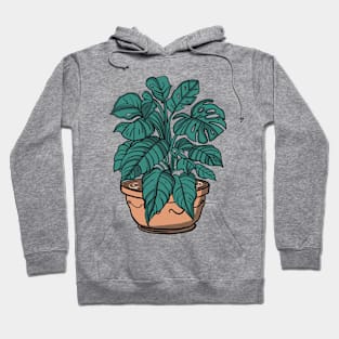 Kawaii Monstera in a Pot Hoodie